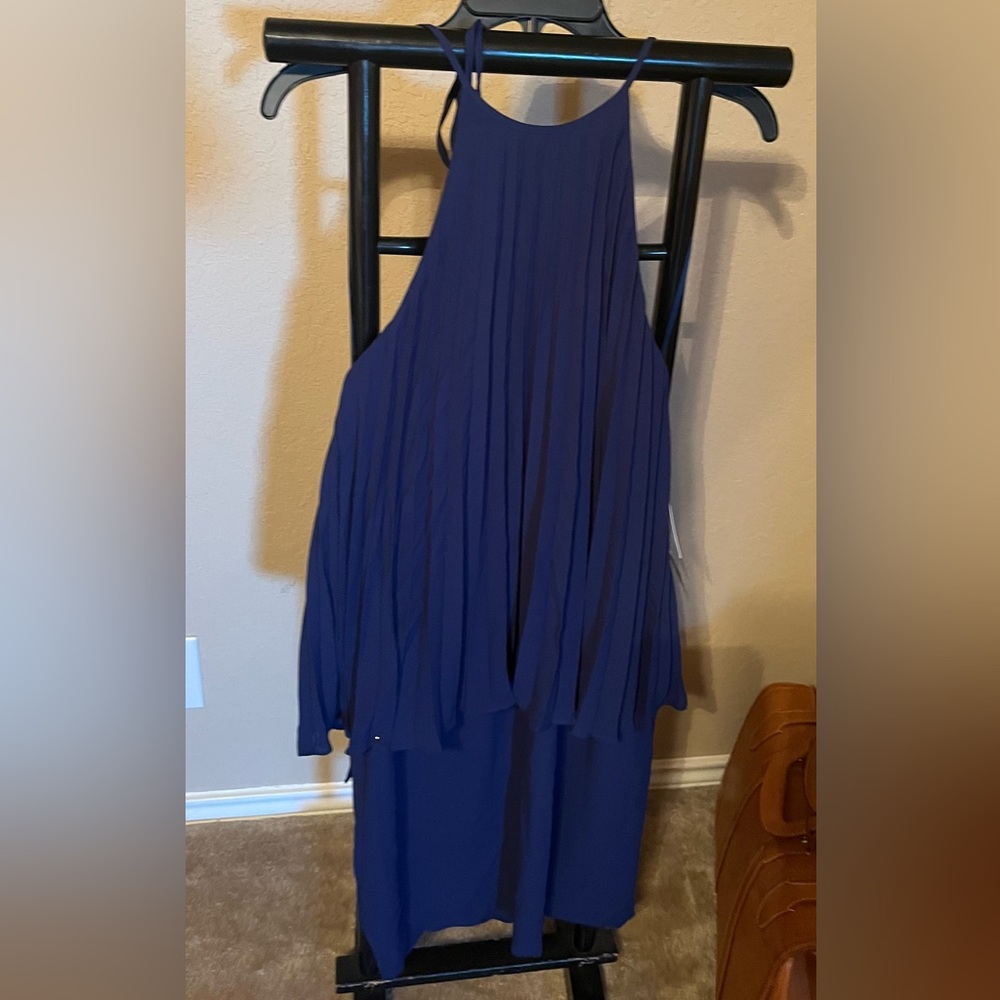 Halston Dress Collection, Blue Halter Dress in Blue, size 10. NWT